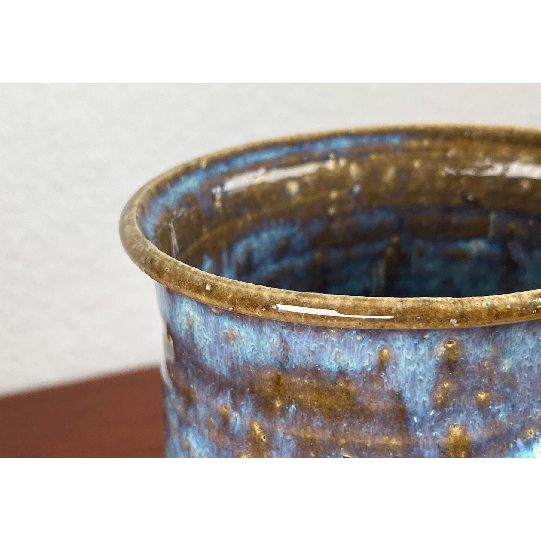 Moderne dänische Studio Pottery Vase aus der Jahrhundertmitte von Linder Stentøj, 1960er Jahre im Angebot 1