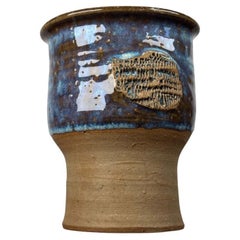 Moderne dänische Studio Pottery Vase aus der Jahrhundertmitte von Linder Stentøj, 1960er Jahre