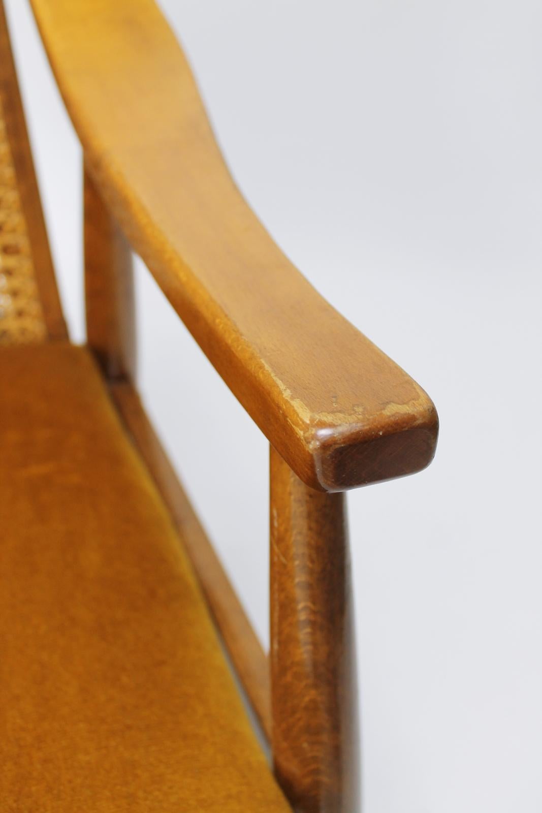 Mid-Century Modern  Danish Style Cane Back Armchair 1960s 4