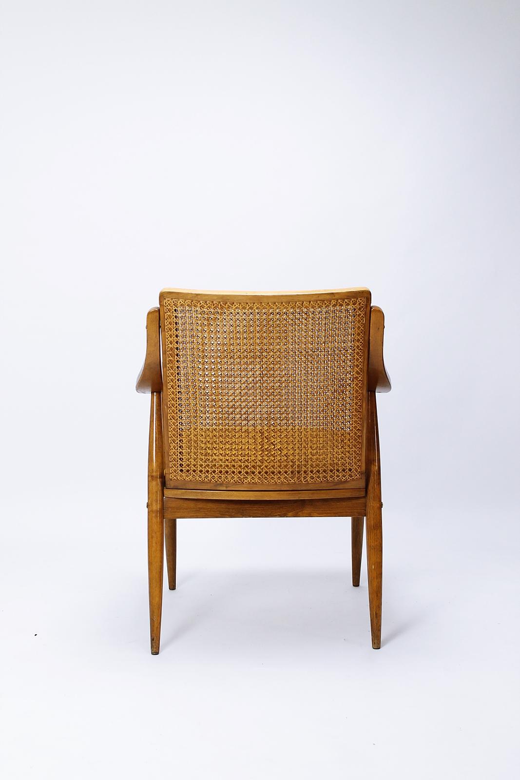 Mid-Century Modern  Danish Style Cane Back Armchair 1960s In Good Condition In Debrecen-Pallag, HU