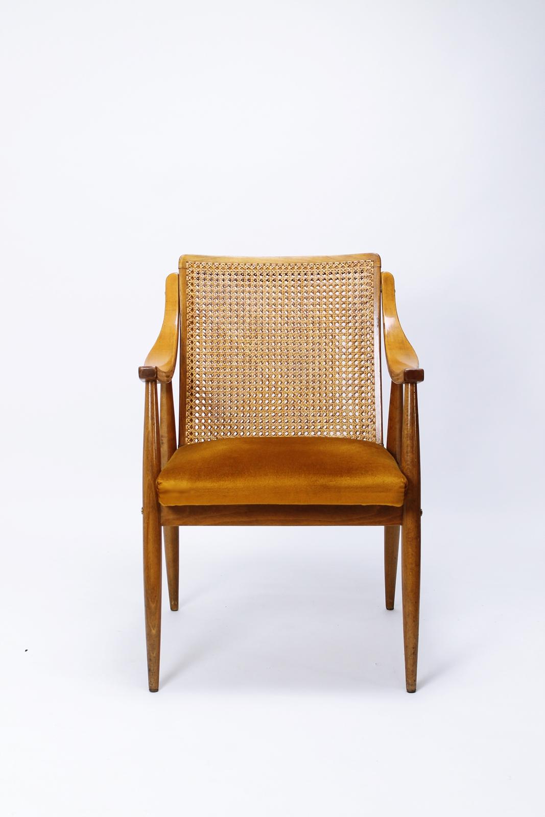 Mid-Century Modern  Danish Style Cane Back Armchair 1960s 2