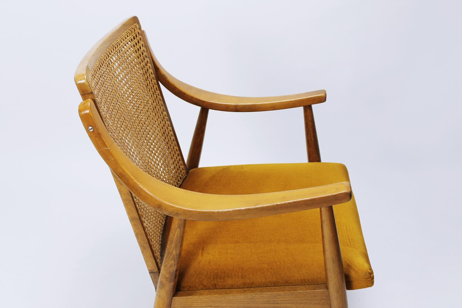 Mid-Century Modern  Danish Style Cane Back Armchair 1960s 3