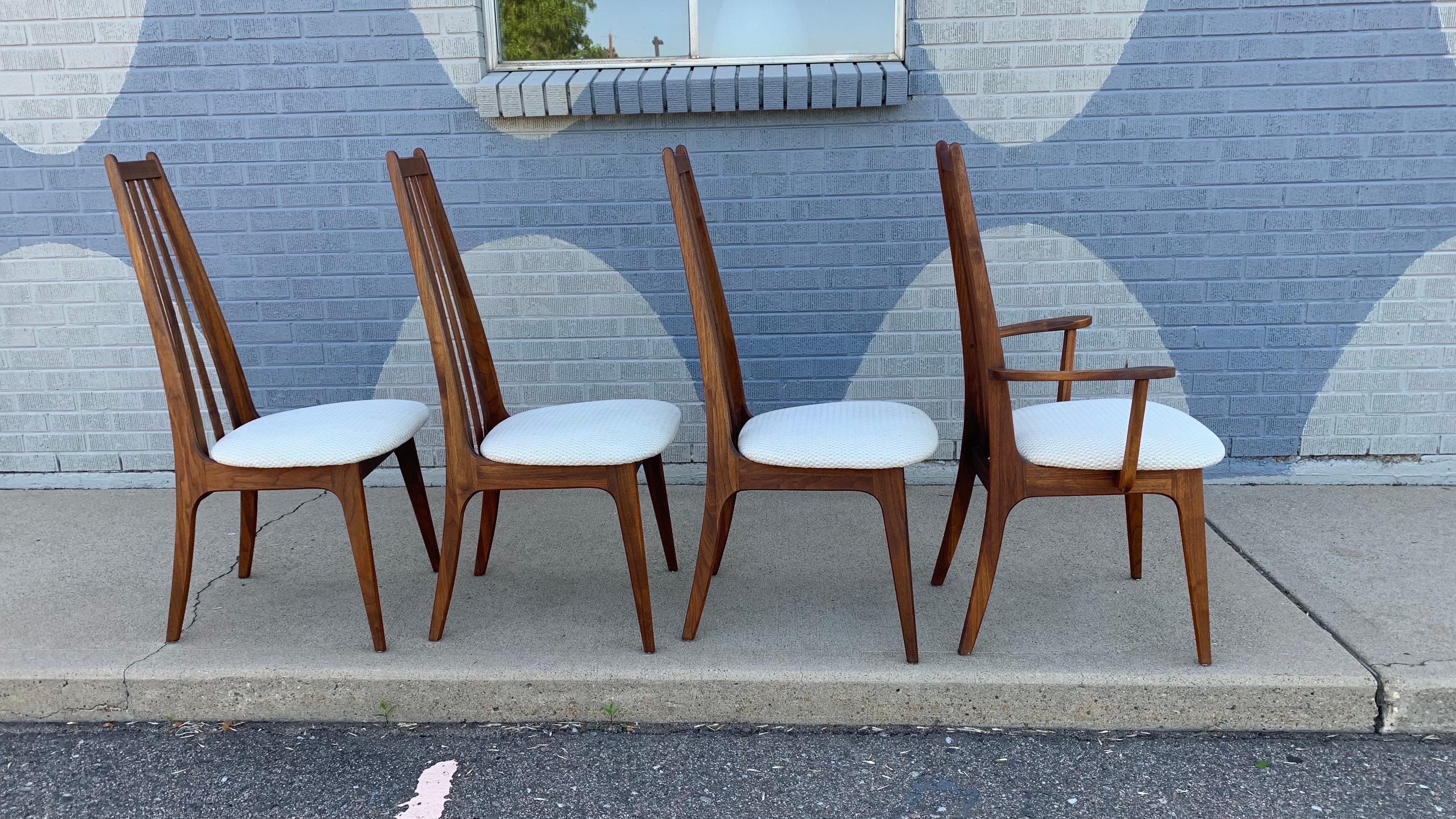 Mid-Century Modern Chaises de salle à manger à dossier haut de style danois du milieu du siècle dernier en vente