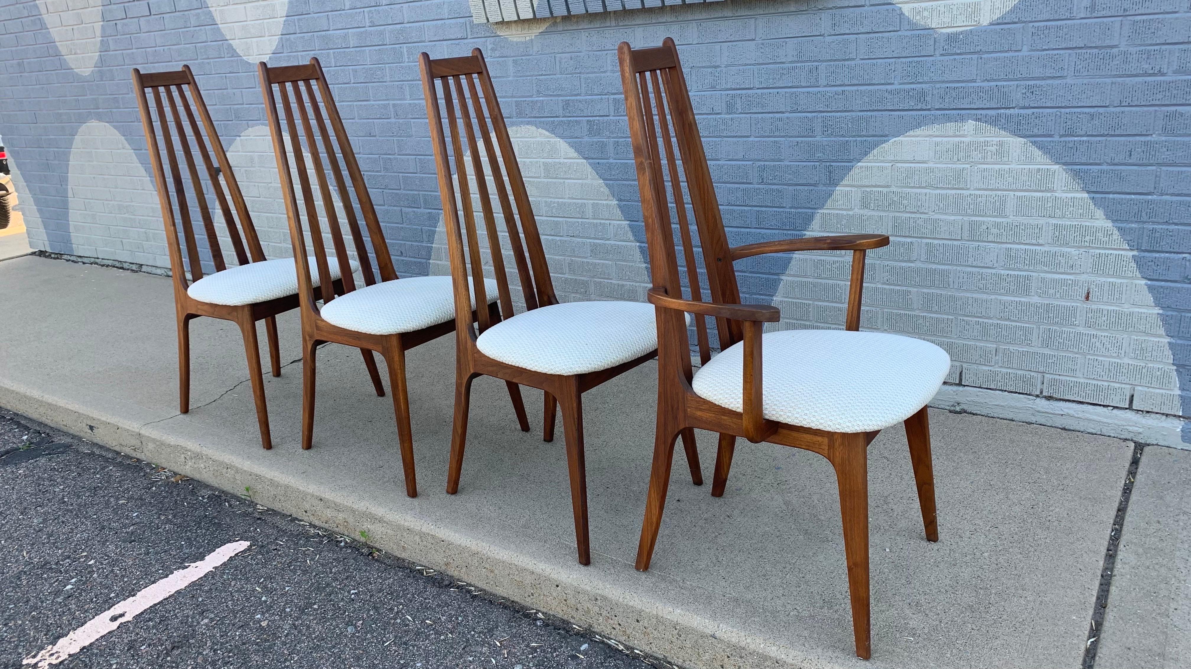 Chaises de salle à manger à dossier haut de style danois du milieu du siècle dernier Bon état - En vente à Wheat Ridge, CO