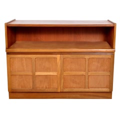 Vintage Mid-Century Modern Danish Style Media Cabinet in Teak by Nathan Furniture, 1960s