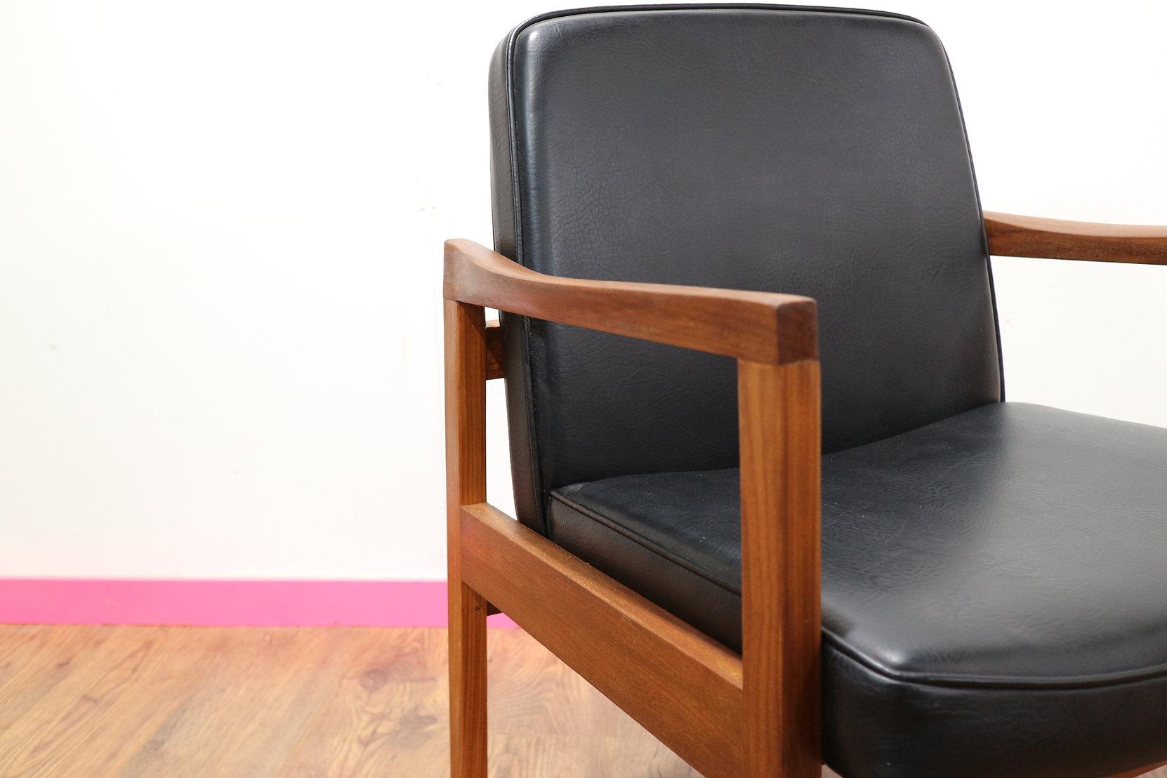 British Mid-Century Modern Danish Style Office Black Desk Chair