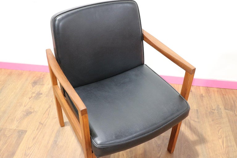 MidCentury Modern Danish Style Office Black Desk Chair For Sale at 1stDibs
