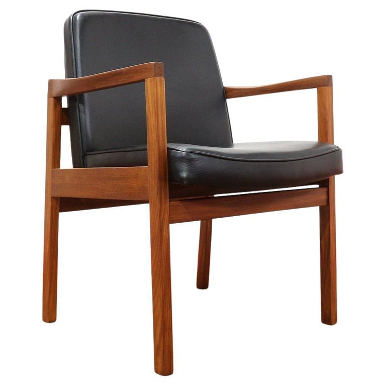 MidCentury Modern Danish Style Office Black Desk Chair For Sale at 1stDibs
