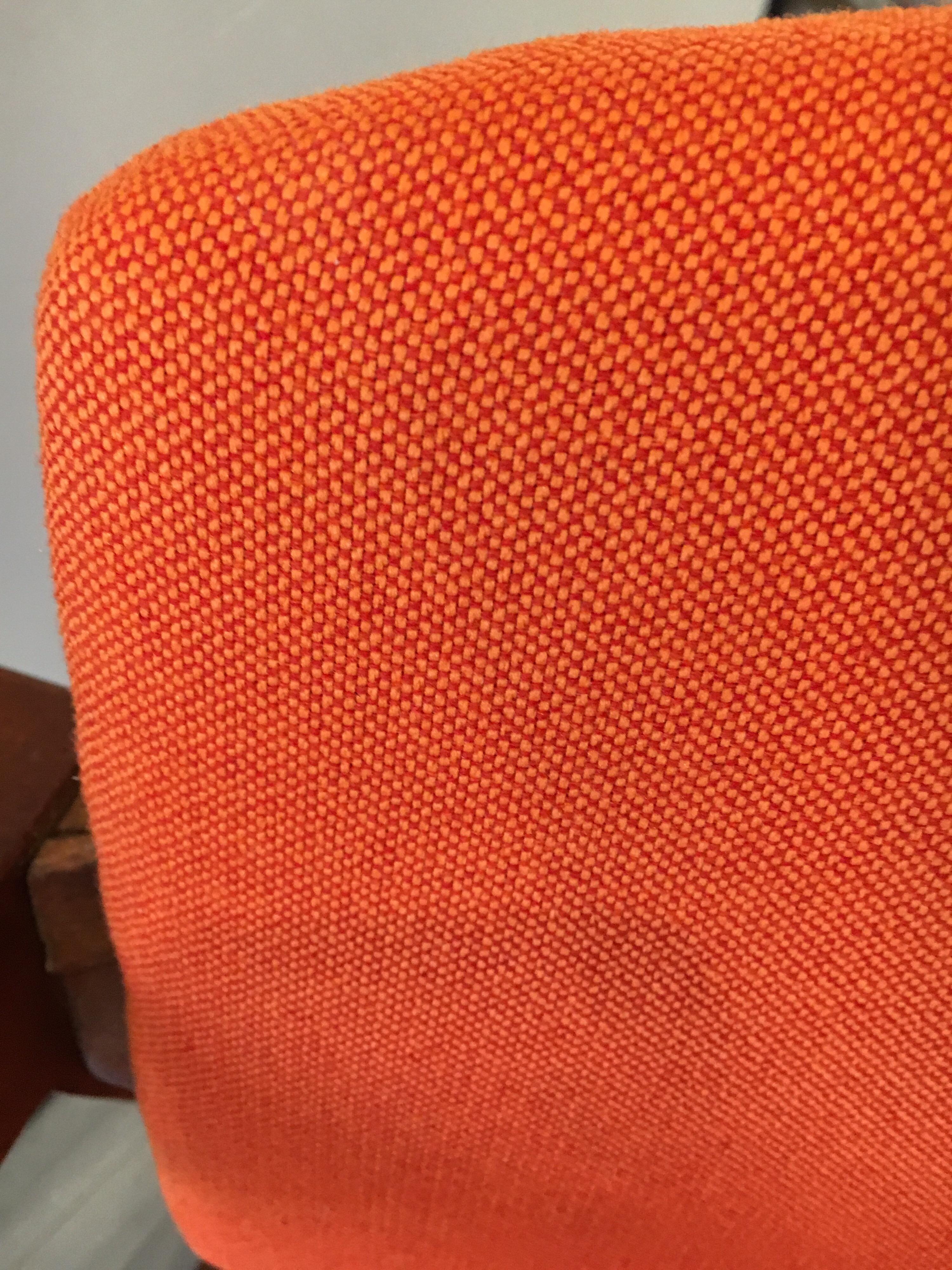 Mid-Century Modern Danish Style Orange Upholstered Lounge Chair 7