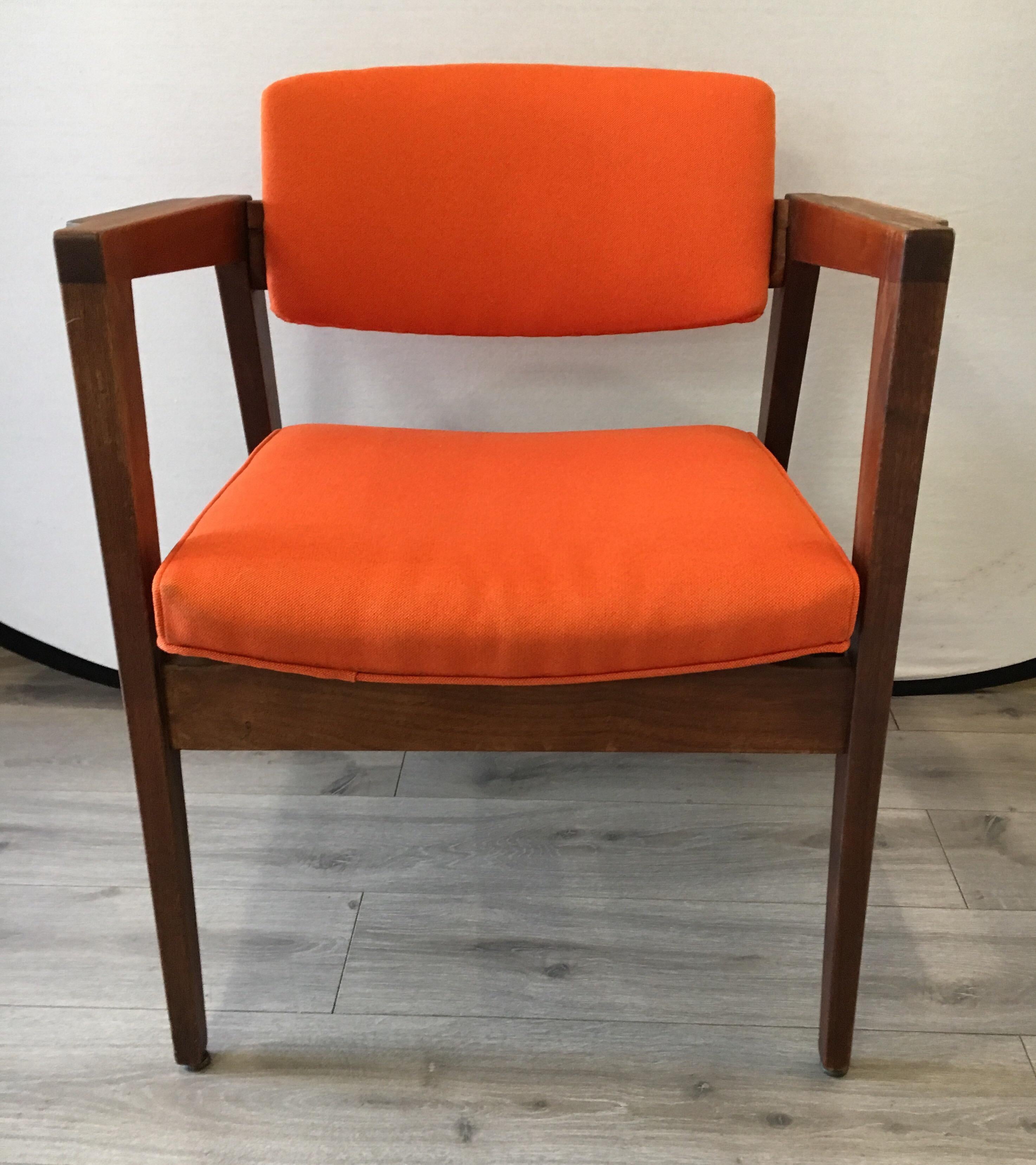 mid century modern orange chair