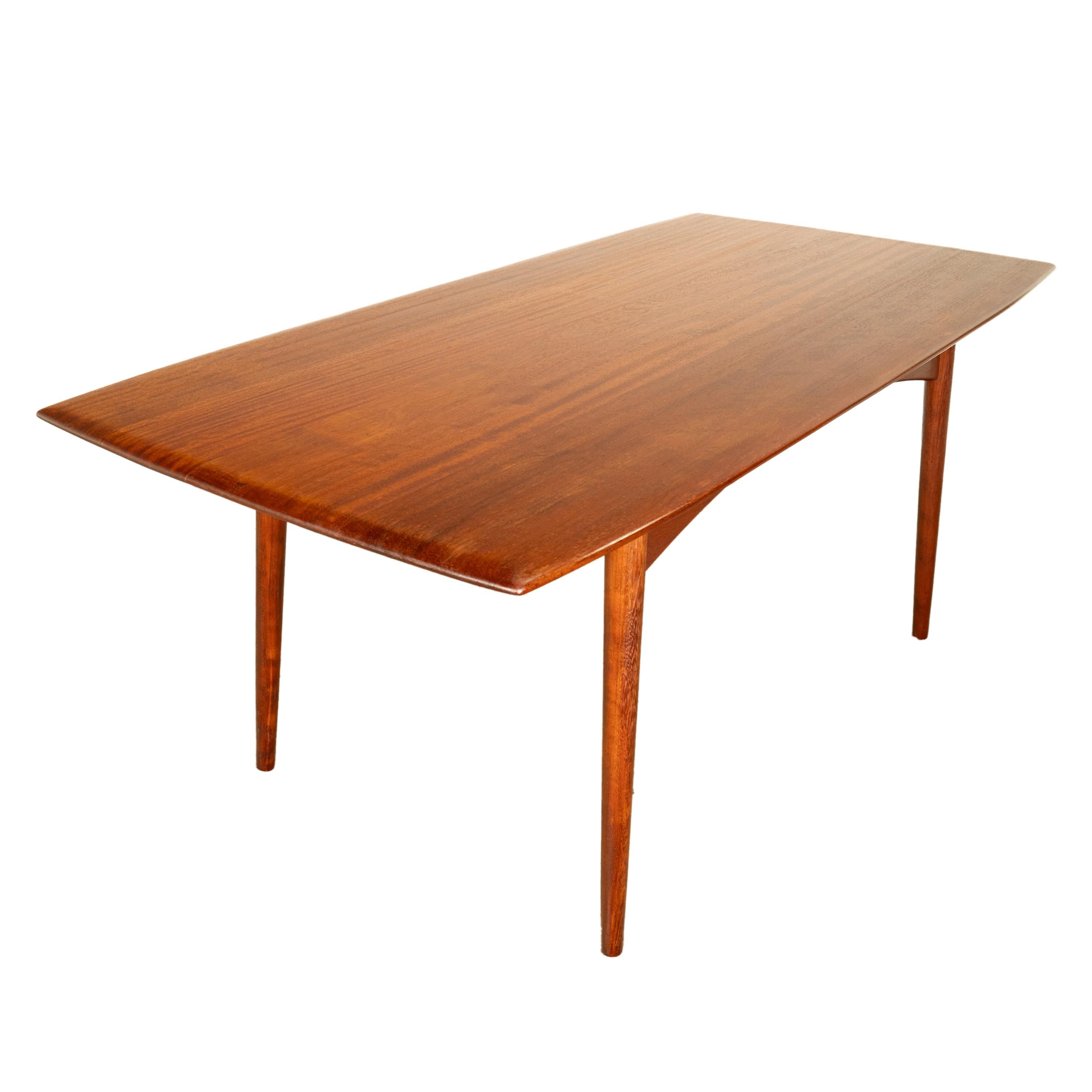 Mid Century Modern Danish Style Solid Teak Afromosia 8 Seat Dining Table 1960 5