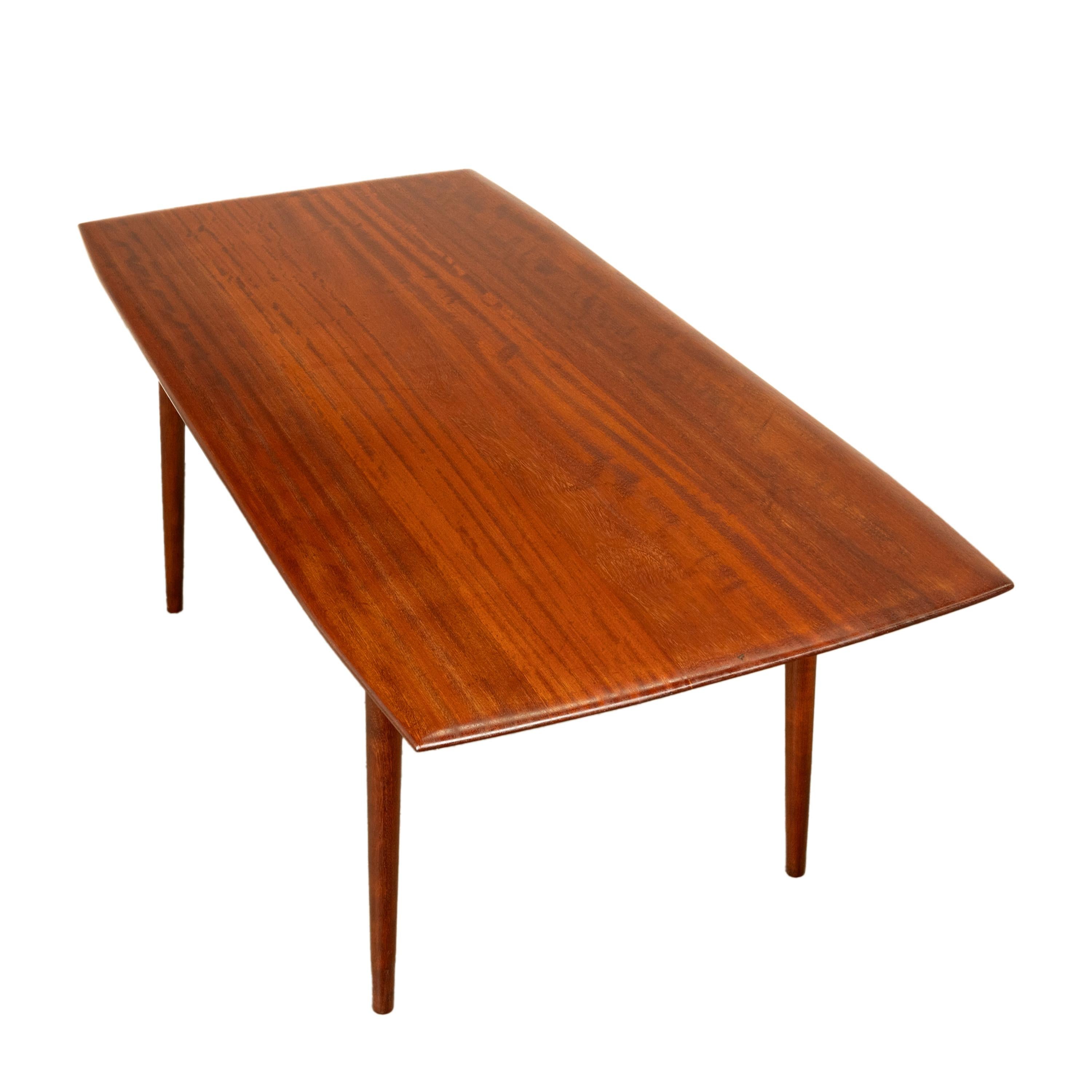 Mid Century Modern Danish Style Solid Teak Afromosia 8 Seat Dining Table 1960 2