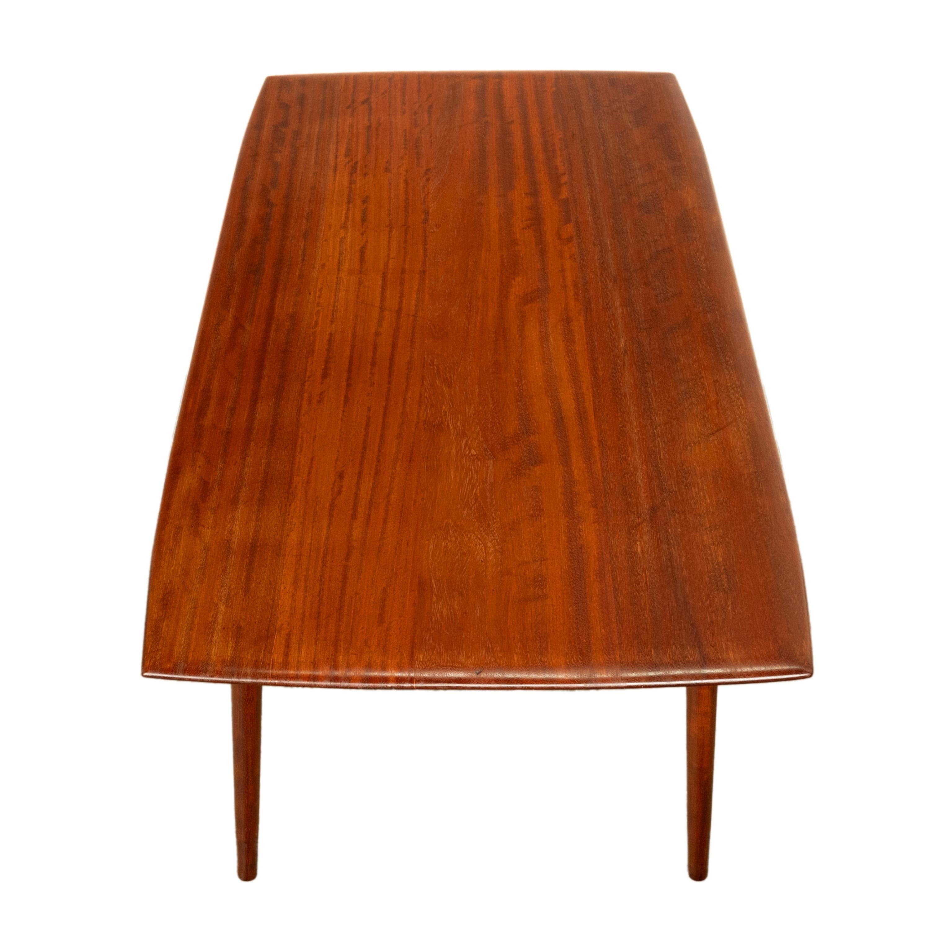 Mid Century Modern Danish Style Solid Teak Afromosia 8 Seat Dining Table 1960 3