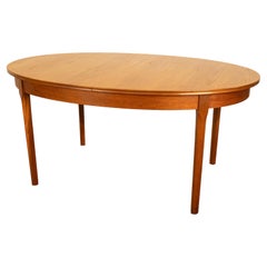 Mid Century Modern Danish Style Teak Butterfly Leaf Extending Dining Table 1960
