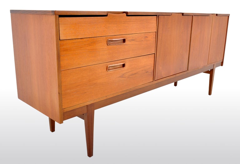 MidCentury Modern Danish Style Teak Credenza by Nathan Furniture