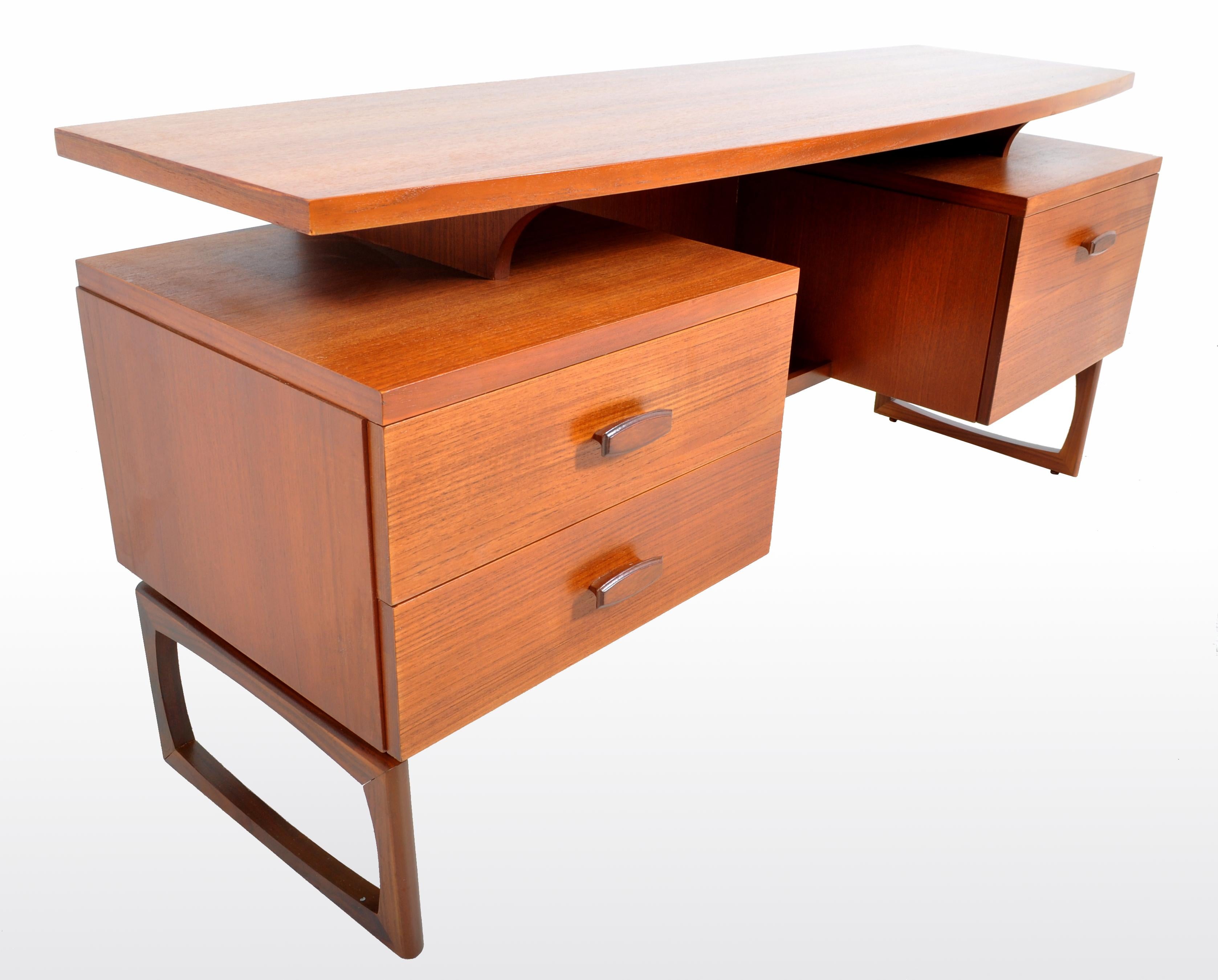 English Mid-Century Modern Danish Style Teak Desk by Ib Kofod-Larsen for G Plan, 1960s