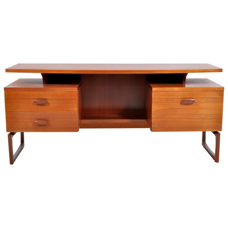 Mid Century Modern Danish Style Teak Desk By Ib Kofod Larsen For G