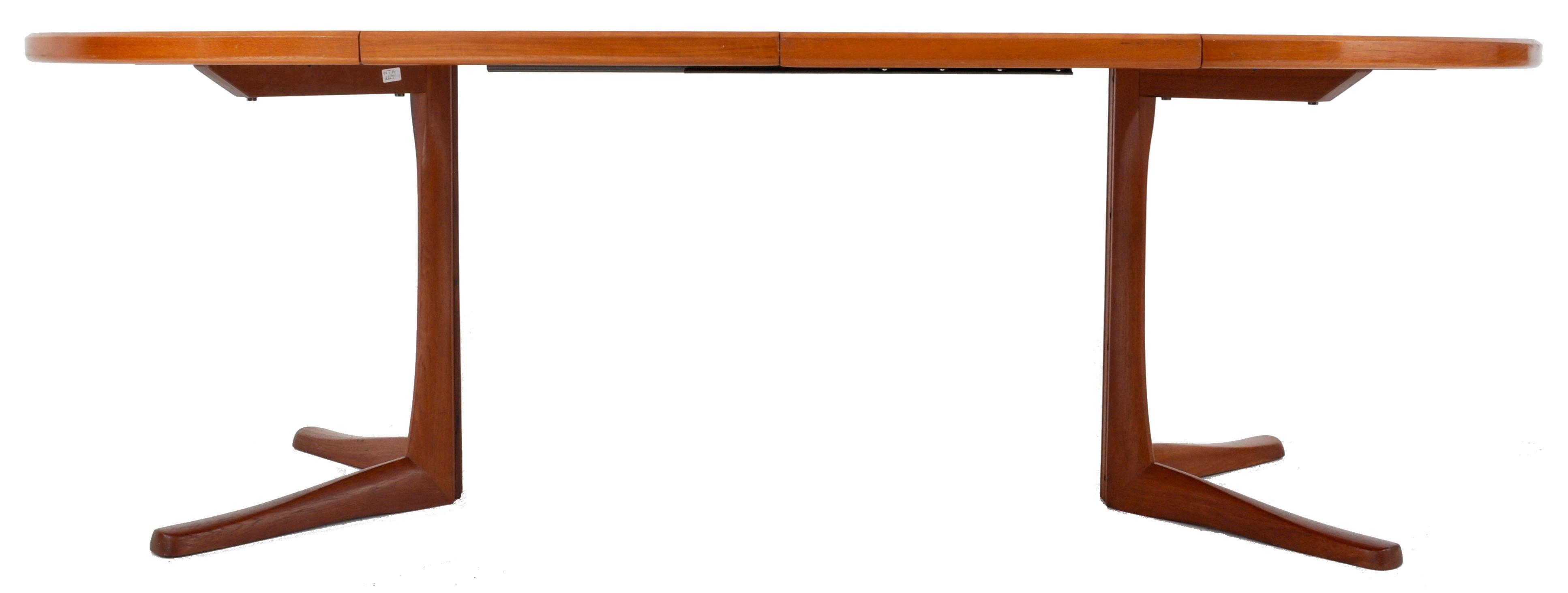 Mid-Century Modern Danish Style Teak Dining Table with Twin Leaves by McIntosh 4