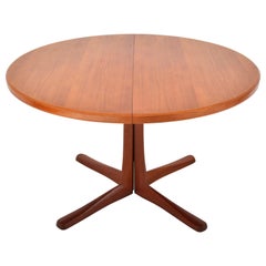 Mid-Century Modern Danish Style Teak Dining Table with Twin Leaves by McIntosh