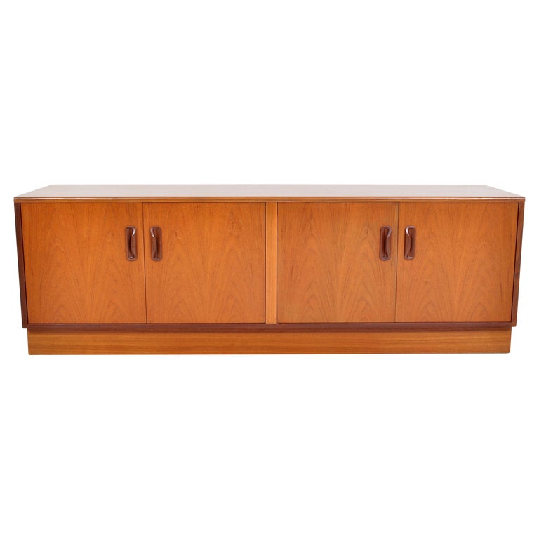 Mid Century Modern Danish Style Teak Fresco Console Credenza By