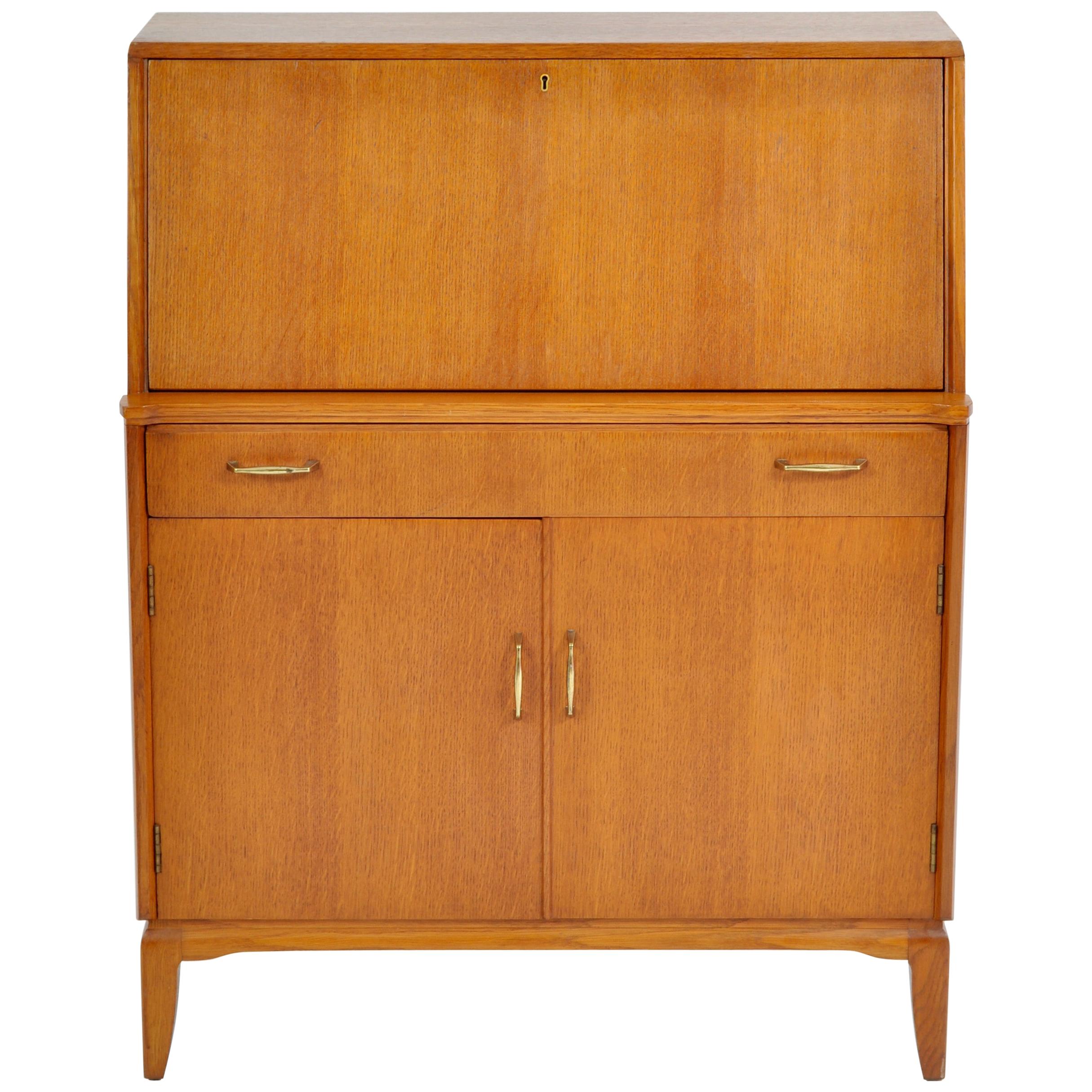 Mid-Century Modern Danish Style Teak Secretary Desk/Cabinet by Lebus Furniture
