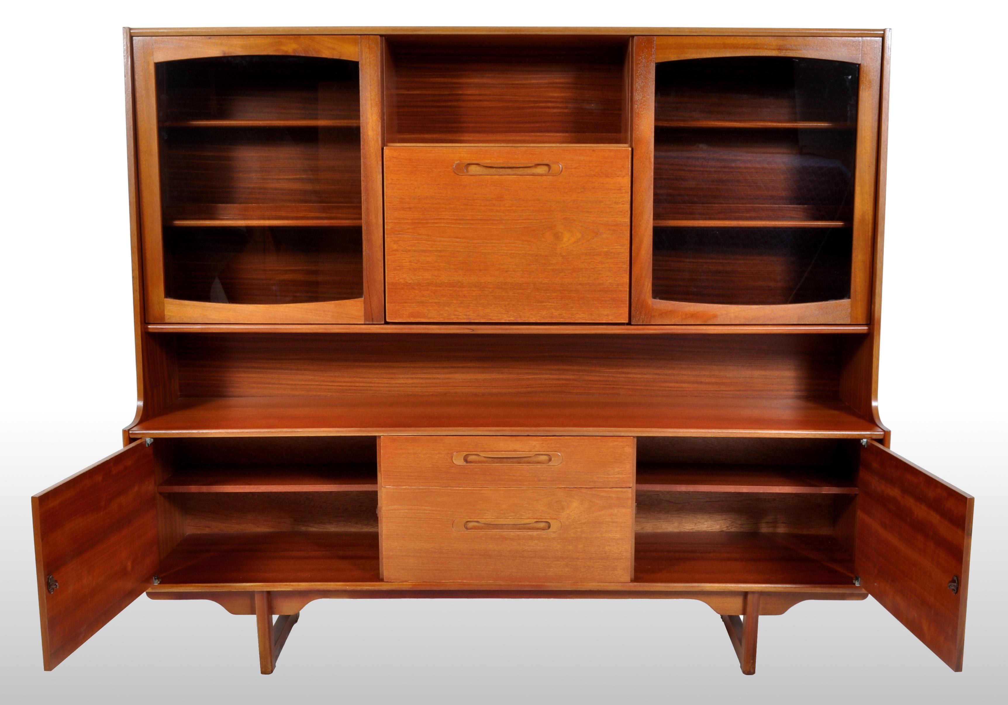 Mid-Century Modern Danish Style Twin Tier Credenza in Teak by Portwood, 1960s 5
