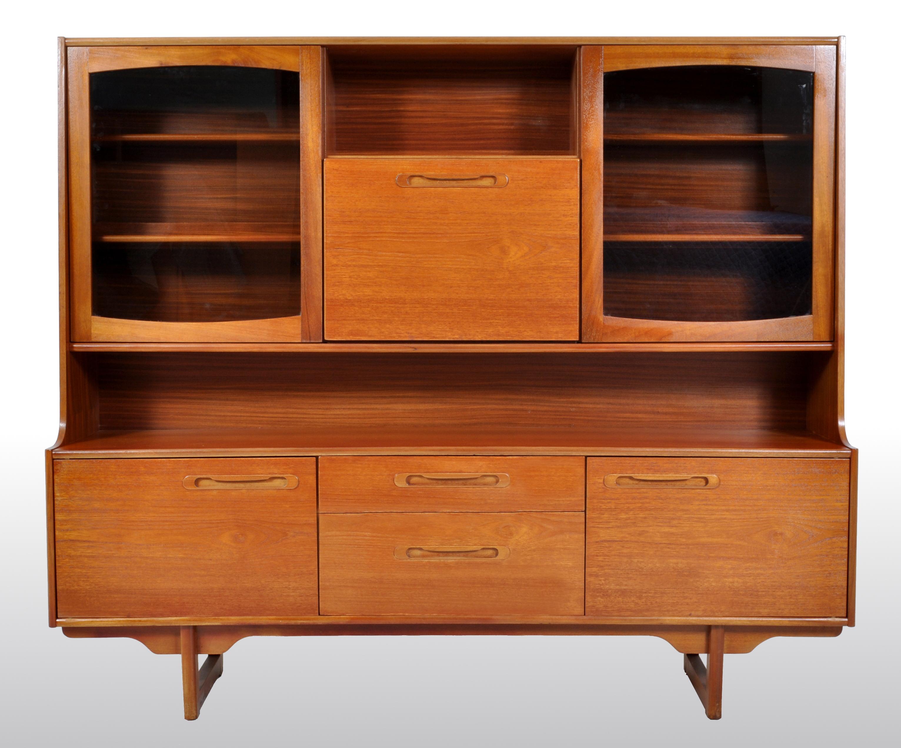 English Mid-Century Modern Danish Style Twin Tier Credenza in Teak by Portwood, 1960s