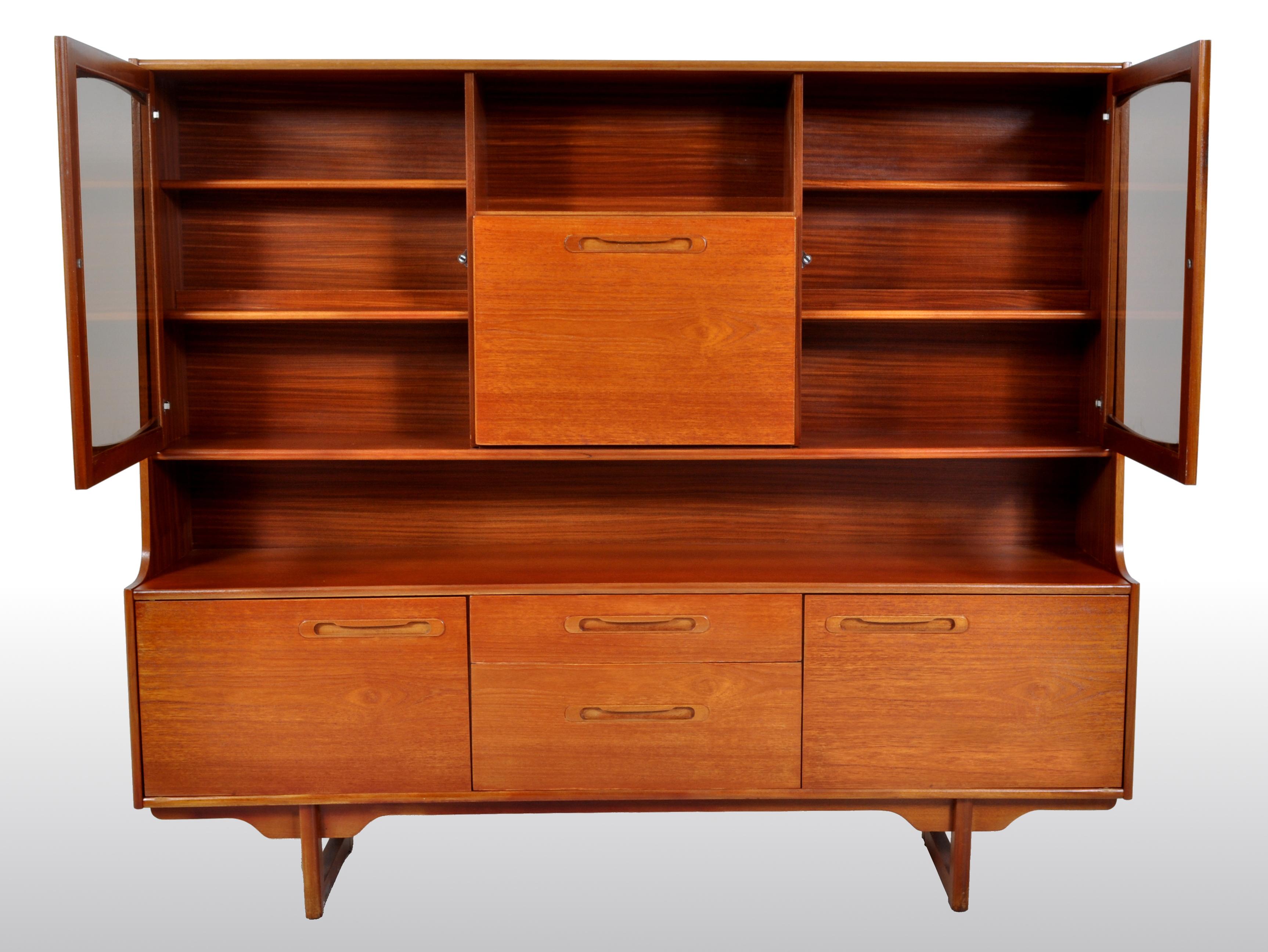 Mid-Century Modern Danish Style Twin Tier Credenza in Teak by Portwood, 1960s 1