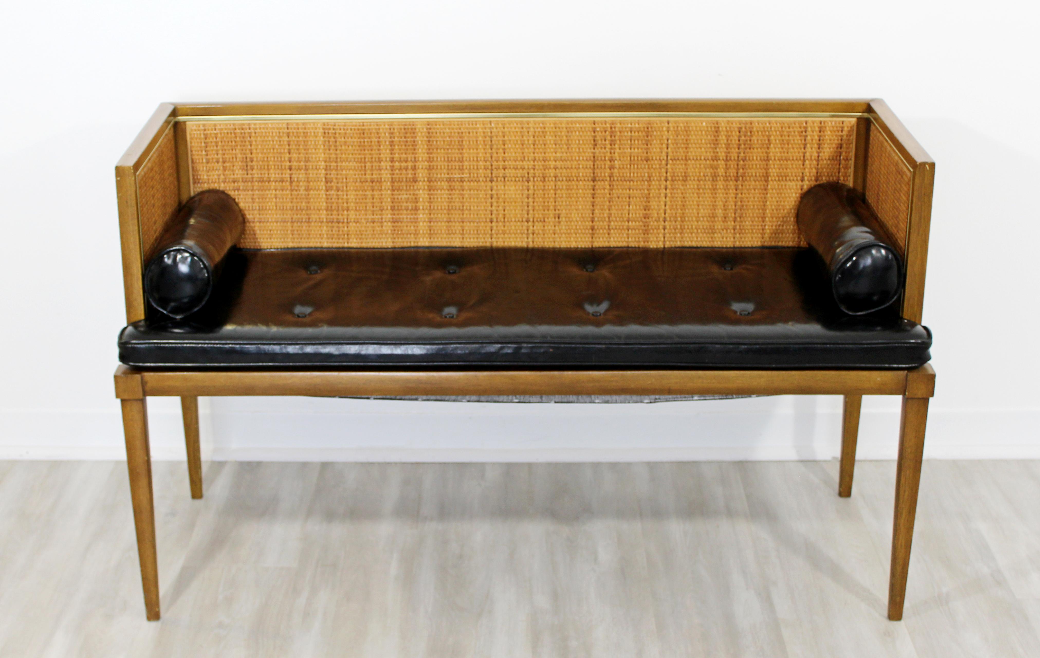 cane settee bench