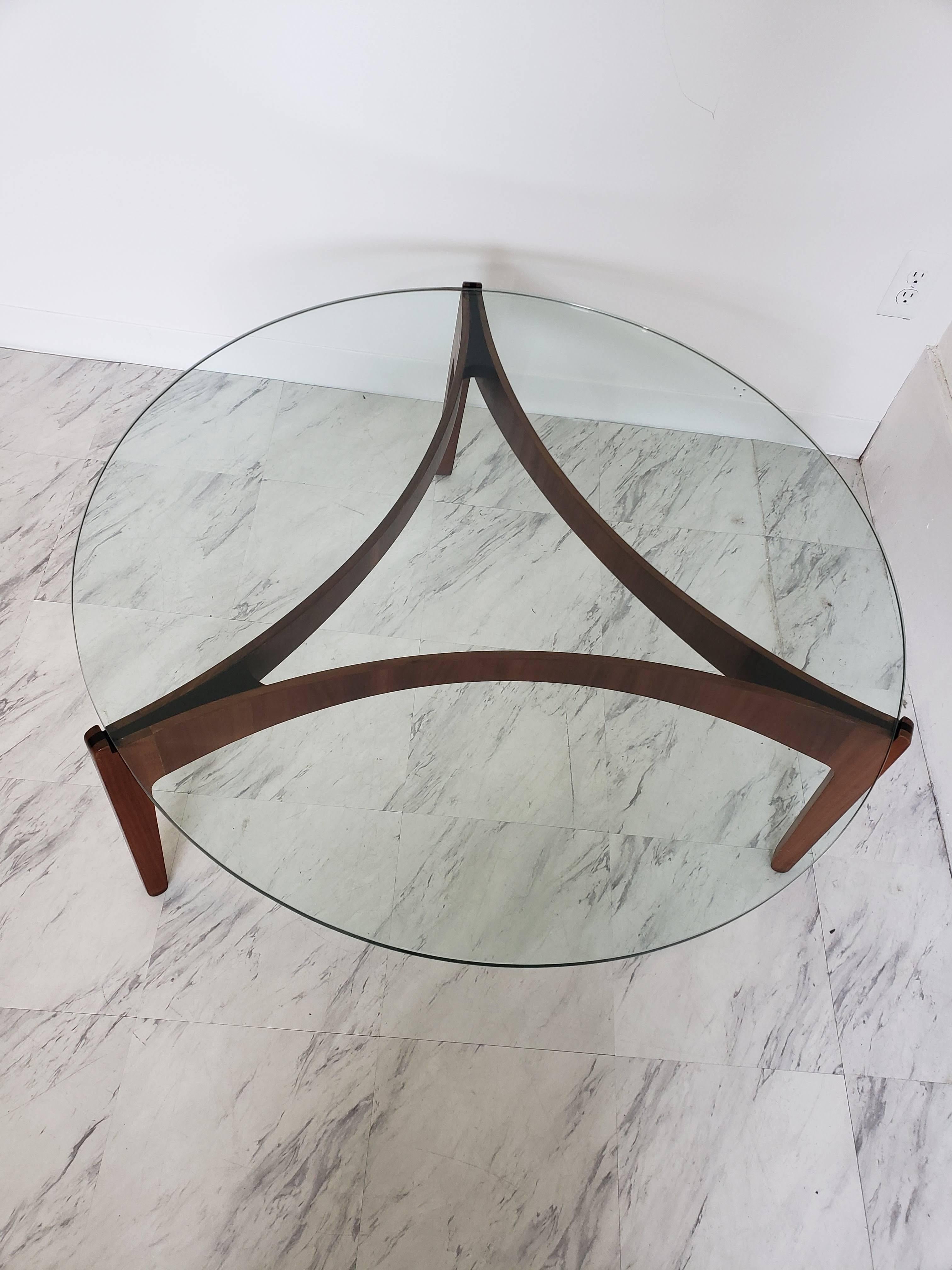 Mid-20th Century Mid-Century Modern Danish Sven Ellekaer Selig Glass and Teak Wood Table