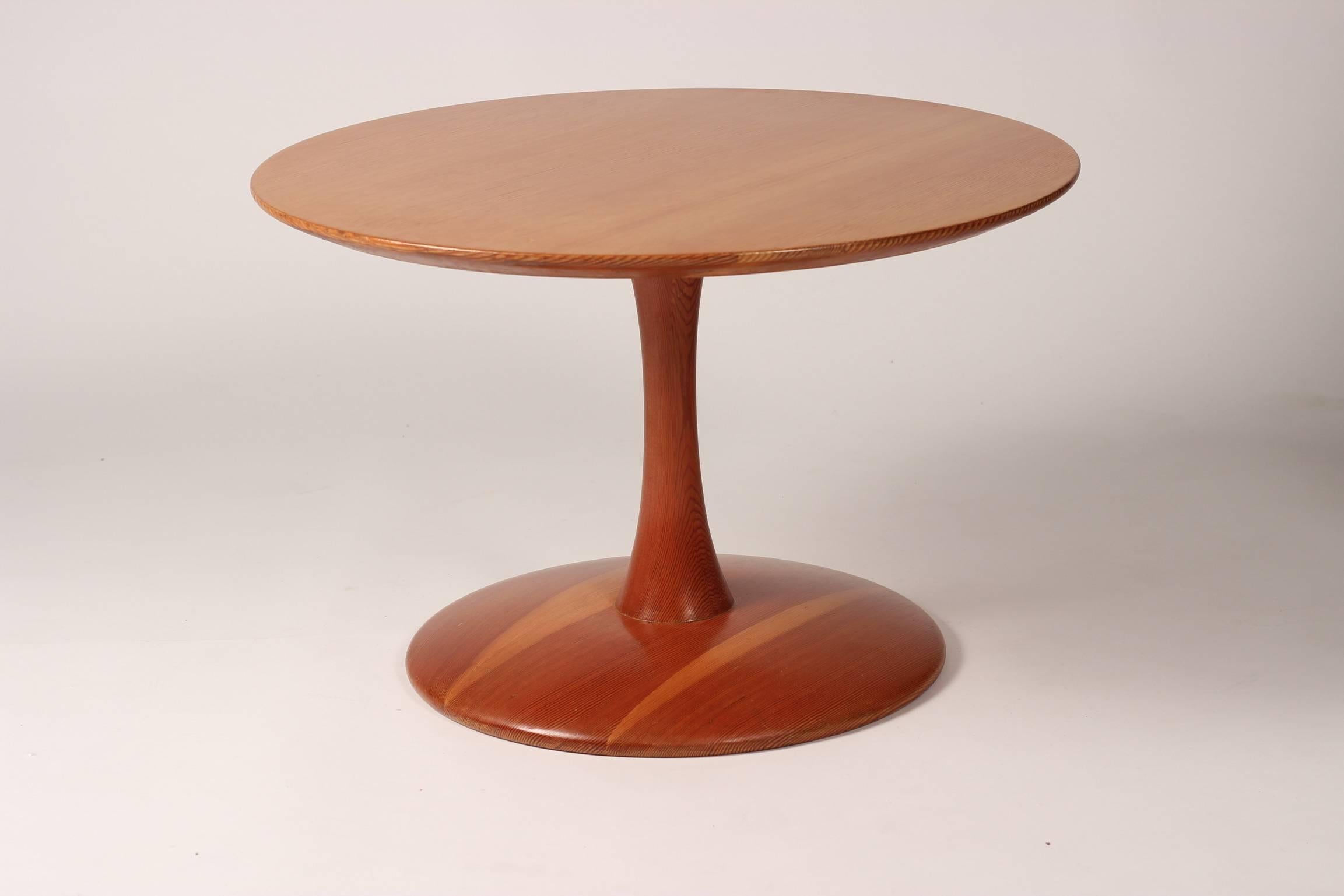 Turned Scandinavian Modern Danish Vintage Pine Table by Nanna Ditzel For Sale