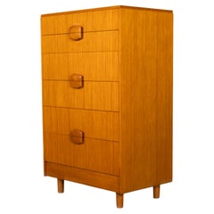 Mid Century Modern Danish Tall Boy Teak Kommode Sechs Schubladen Kommode 1960