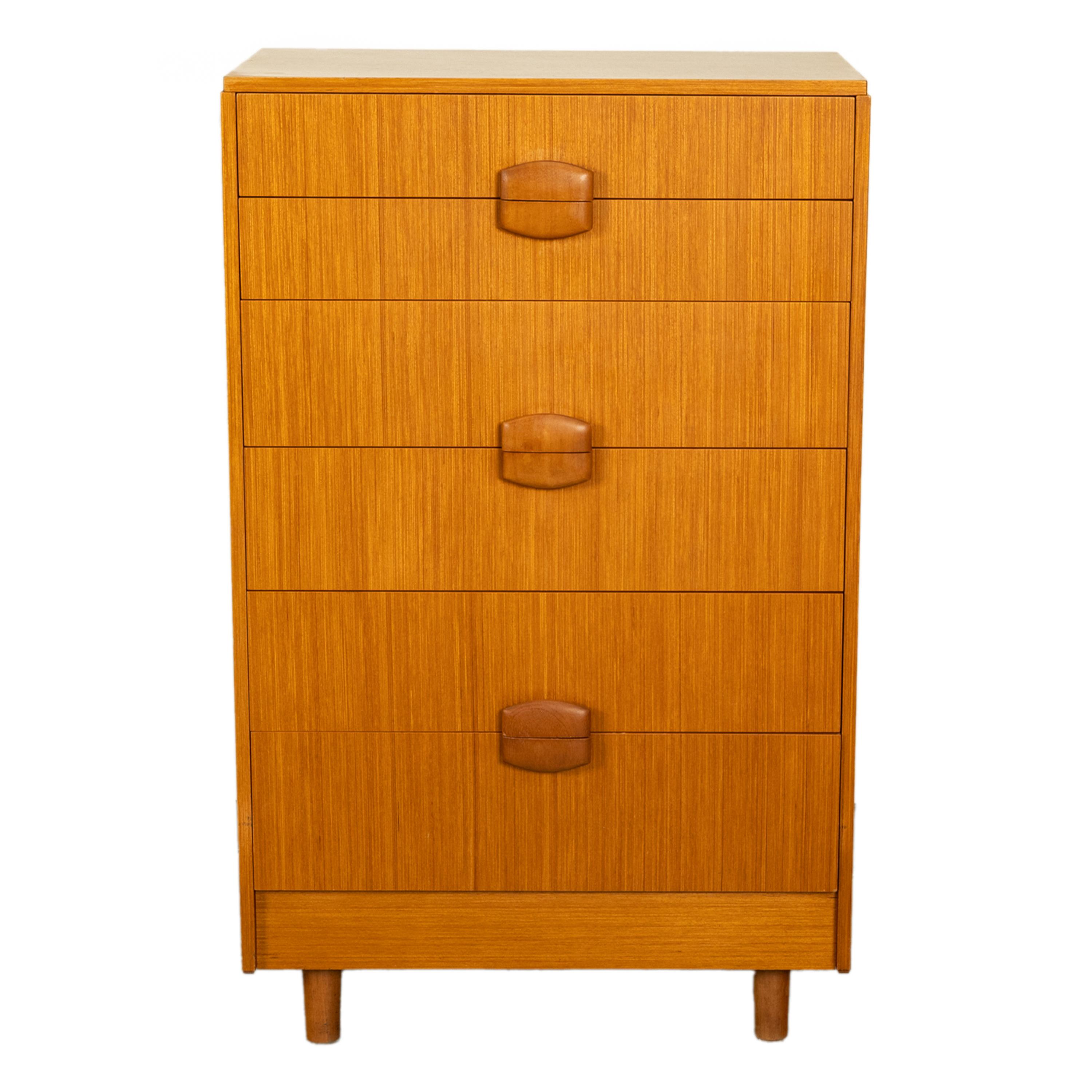 Mid Century Modern Danish Tall Boy Teak Chest of Drawers Six Drawer Dresser 1960 For Sale 3