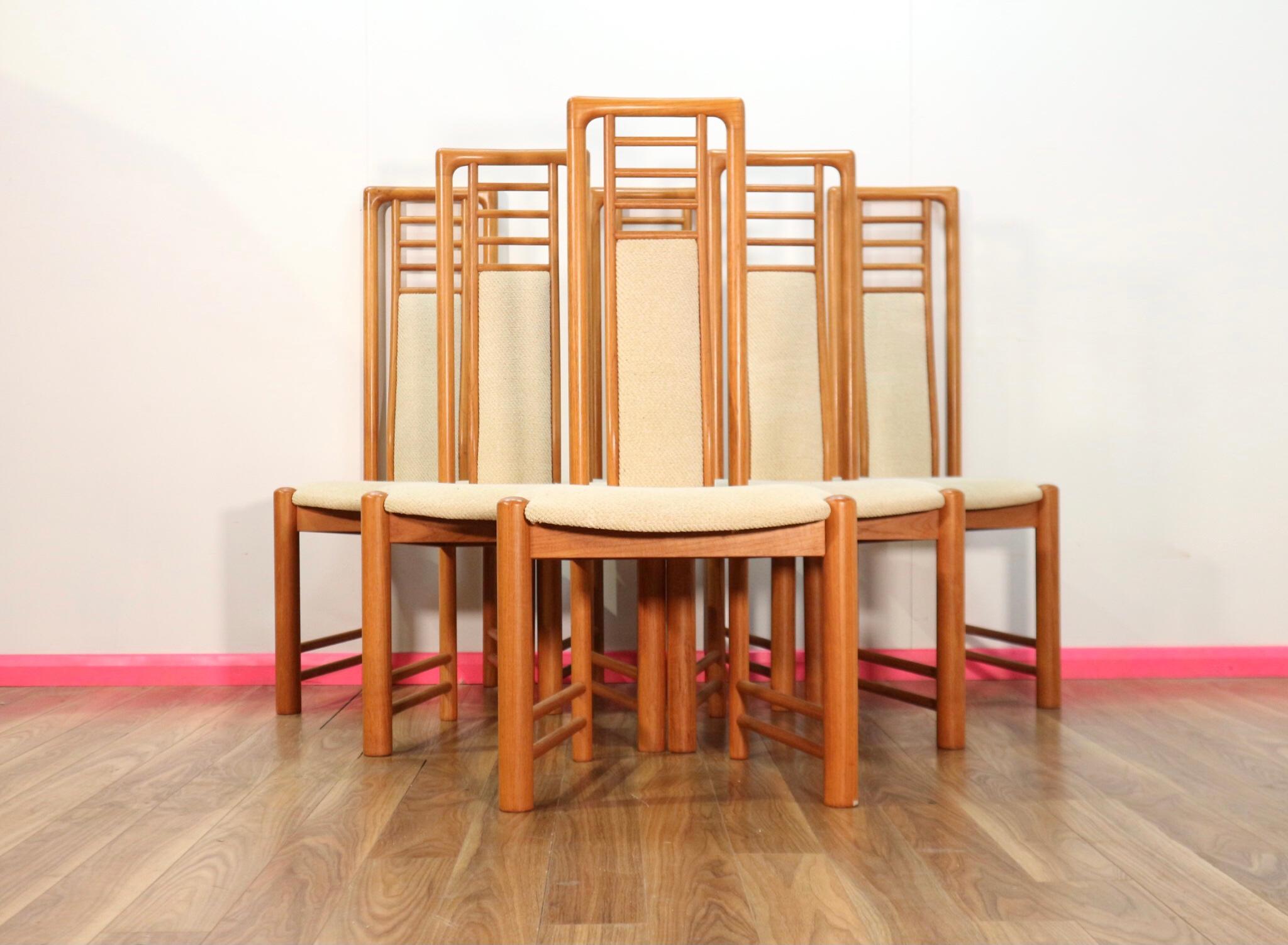 20th Century Mid-Century Modern Danish Tall Dining Chairs by Gudme Mobelfabrik Set of 6