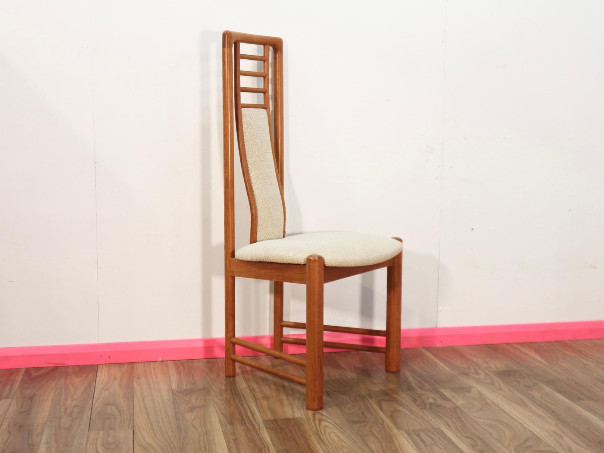 Mid-Century Modern Danish Tall Dining Chairs by Gudme Mobelfabrik Set of 6 2