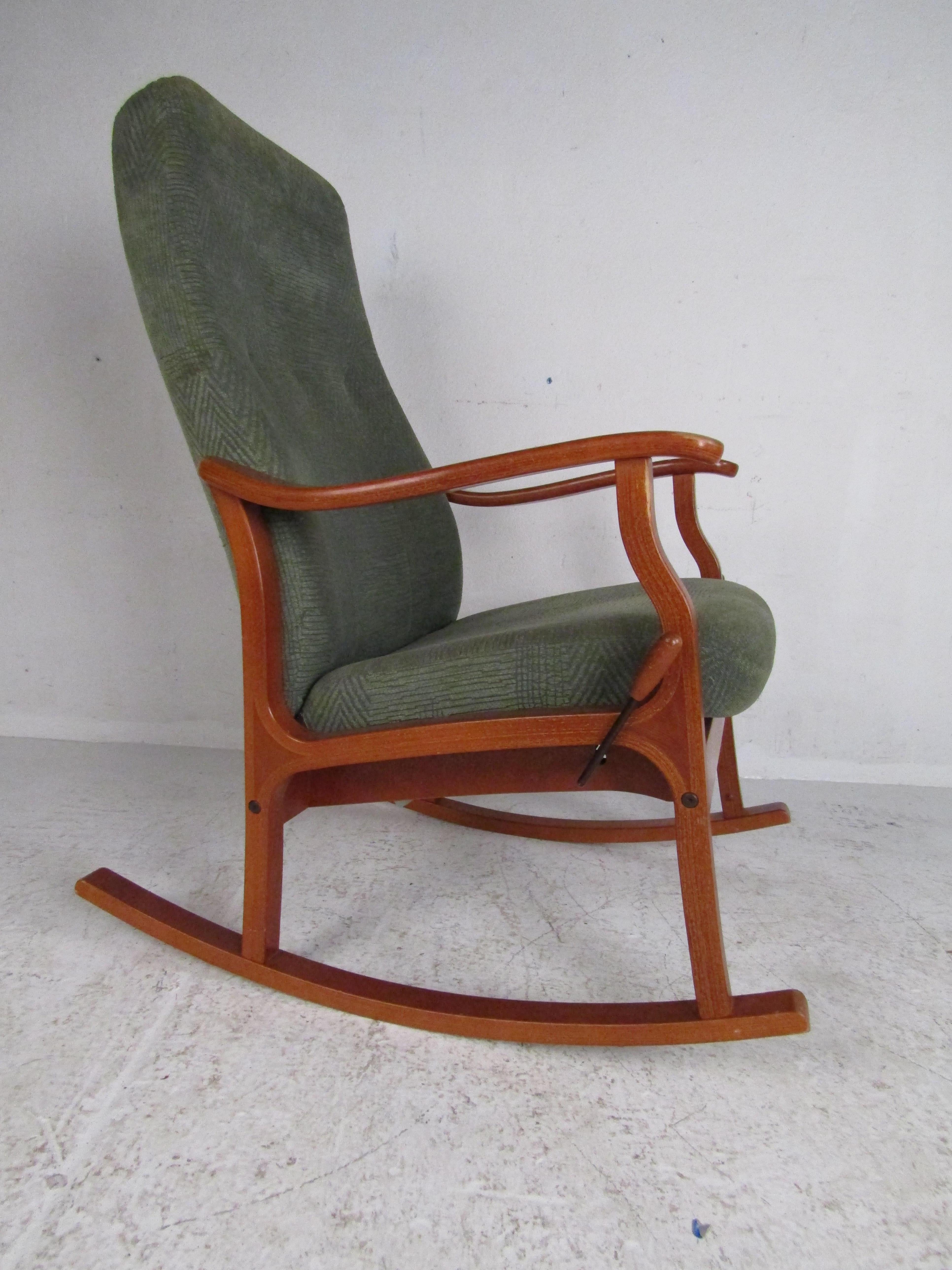 Mid-20th Century Mid-Century Modern Danish Teak Adjustable Rocking Chair