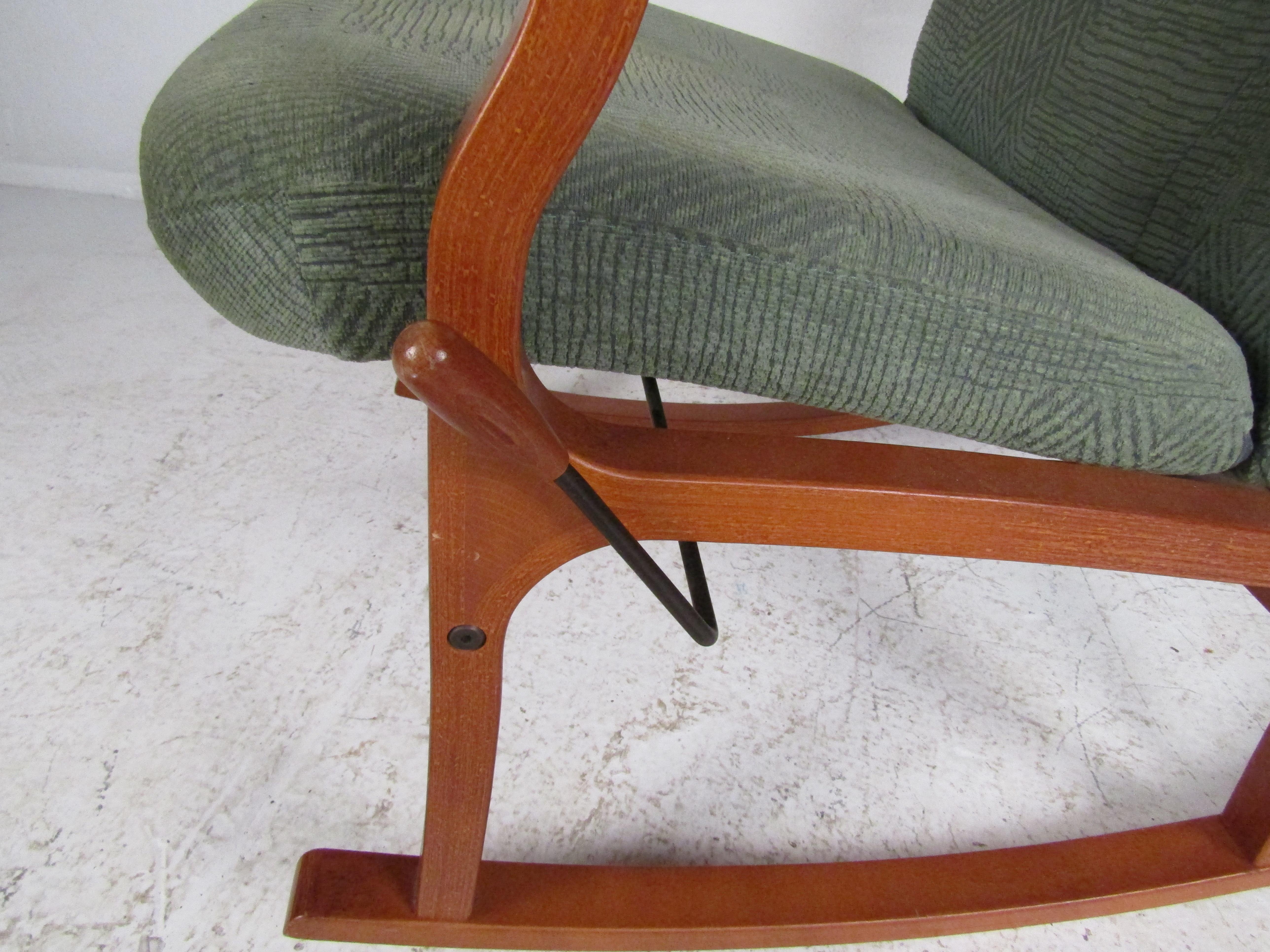 Mid-Century Modern Danish Teak Adjustable Rocking Chair 1