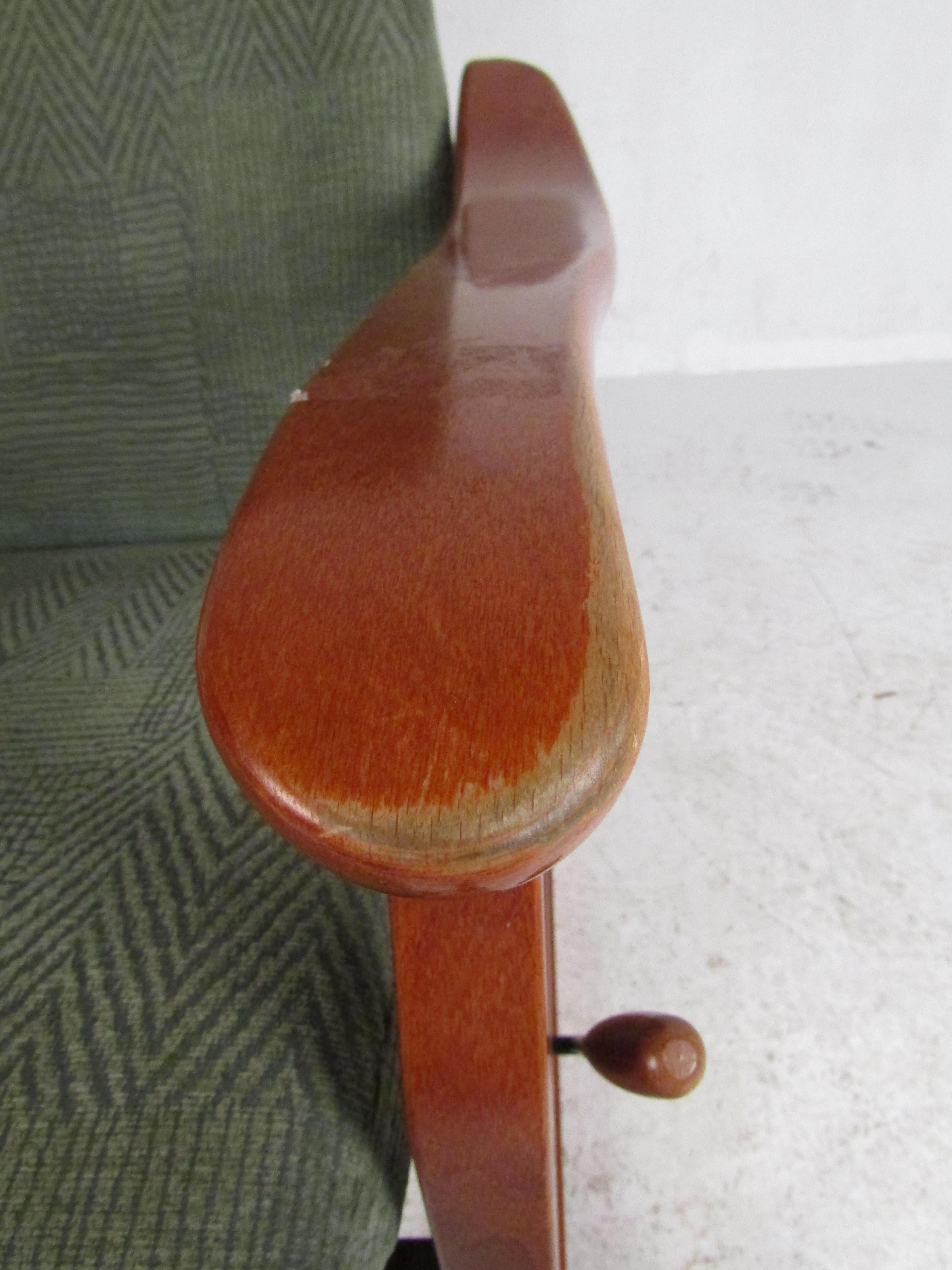 Mid-Century Modern Danish Teak Adjustable Rocking Chair 3