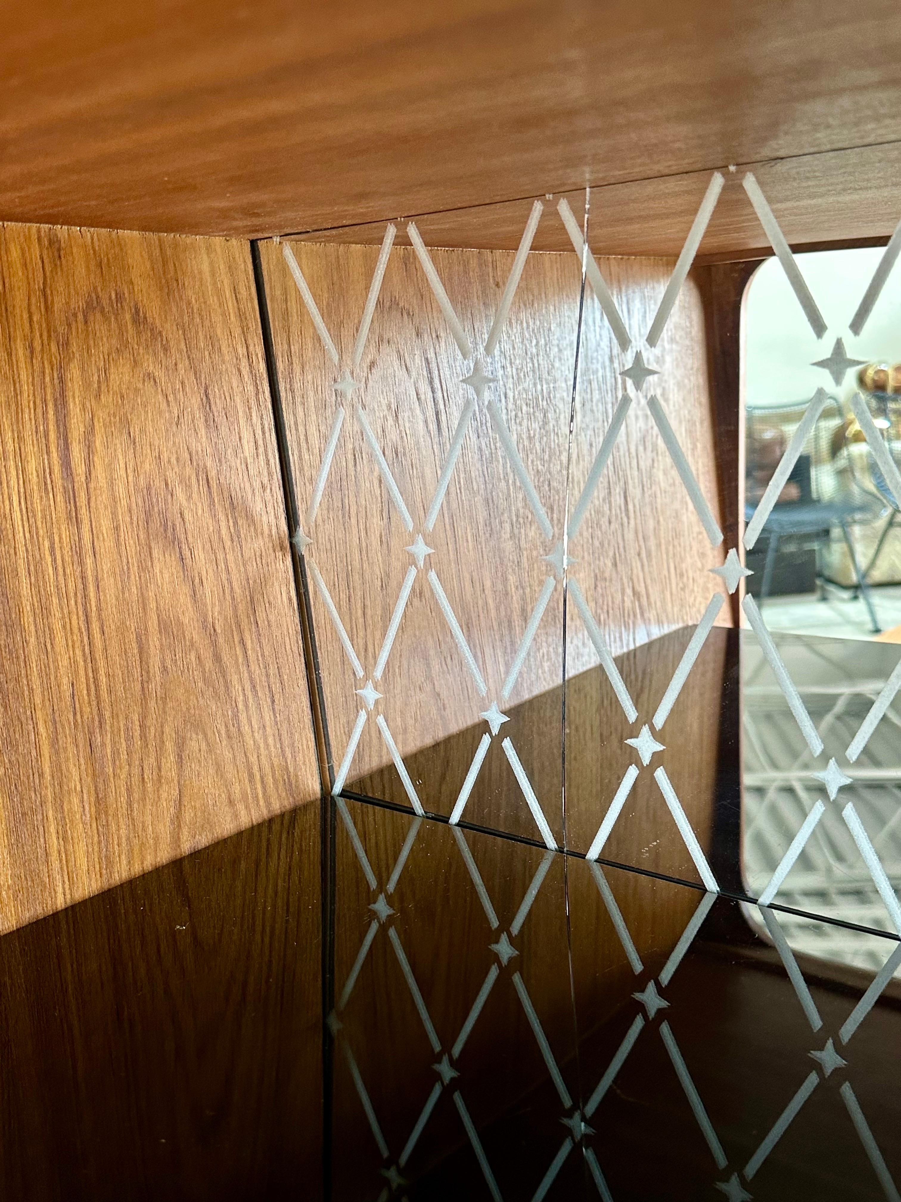 Mid Century Modern Danish Teak Atomic Sideboard Bar Cabinet c.1950’s, Refinished 11