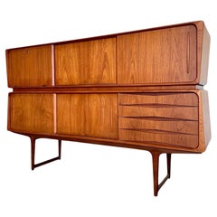 Mid Century Modern Danish Teak Atomic Sideboard Bar Cabinet c.1950’s, Refinished