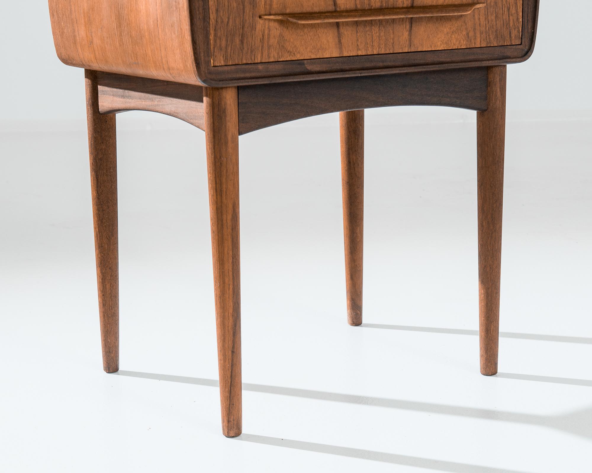 Mid-Century Modern Danish Teak Bedside Table In Good Condition In High Point, NC
