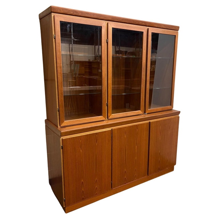 Mid Century Modern Danish Teak Buffet Hutch Display China By
