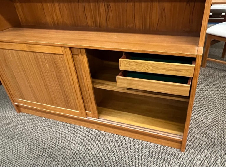 MidCentury Modern Danish Teak Buffet Hutch Display China For