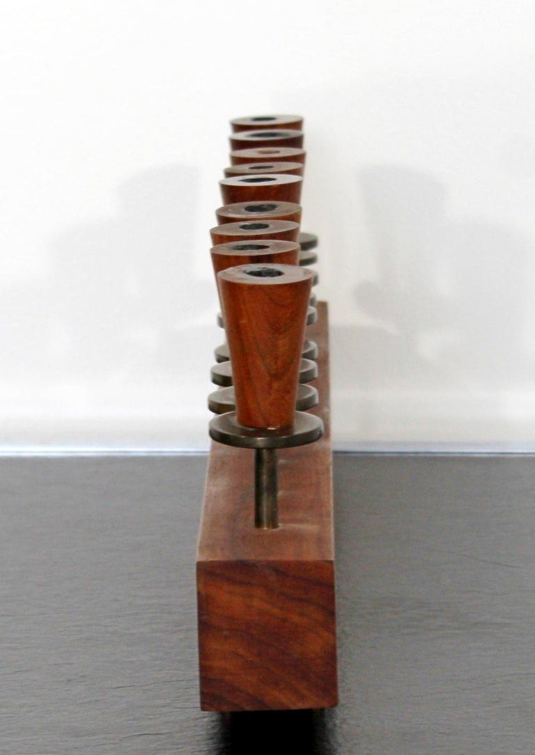 Mid-Century Modern Danish Teak Candelabra Candle Holder Menorah, 1960s ...