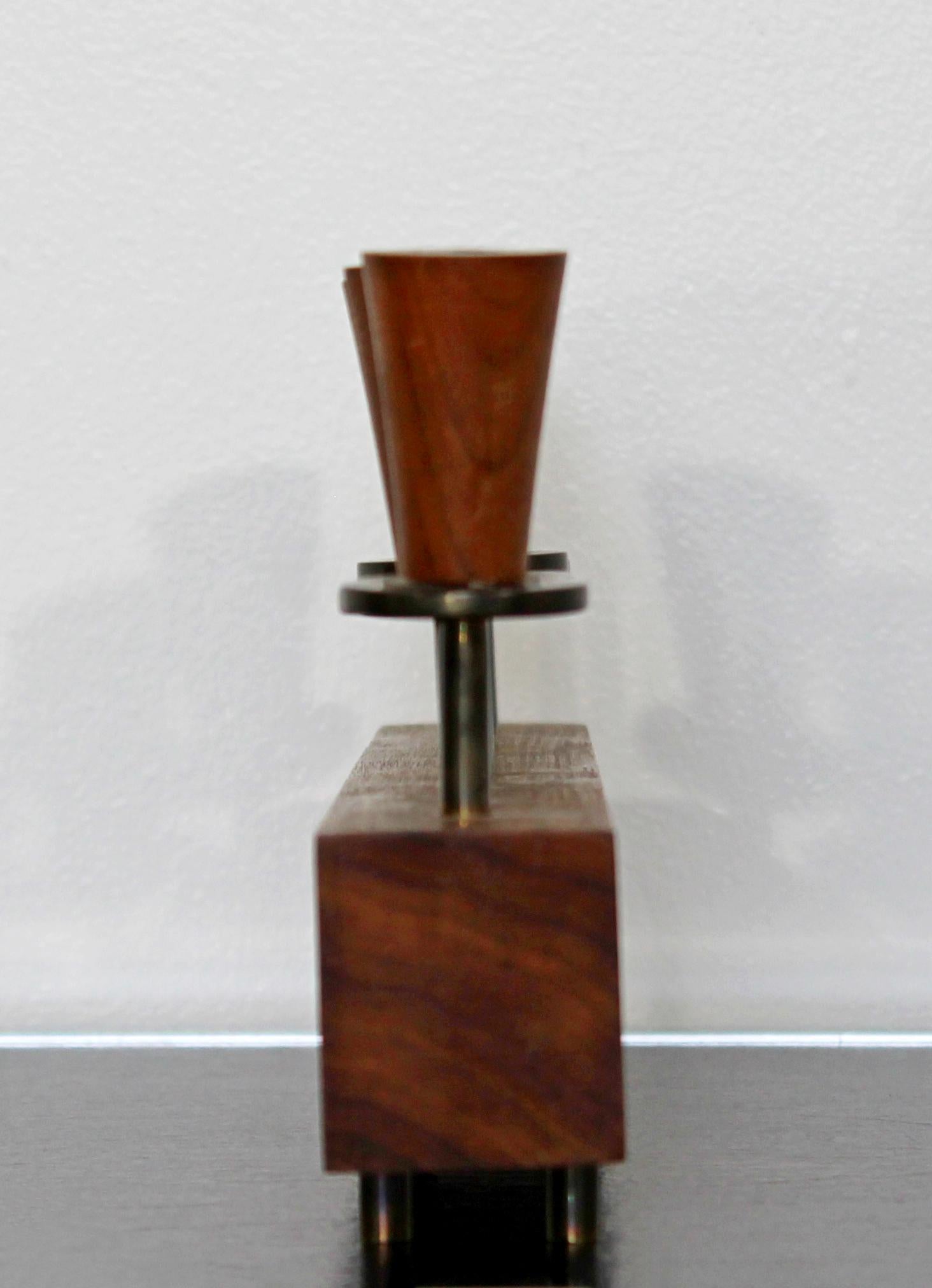 Mid-Century Modern Danish Teak Candelabra Candle Holder Menorah, 1960s In Good Condition In Keego Harbor, MI