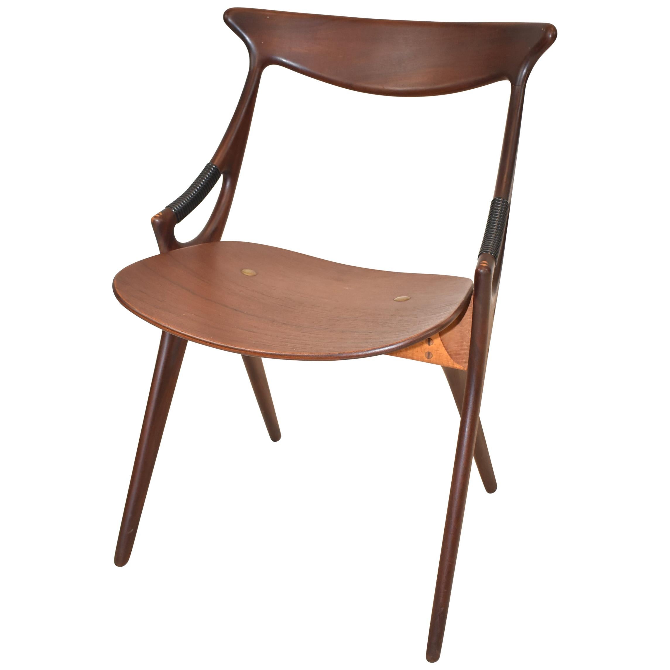 Mid-Century Modern Danish Teak Chair by Arne Hovmand Olsen Model 71