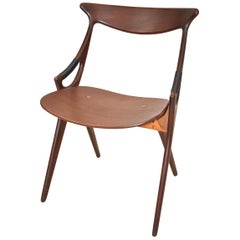 Mid-Century Modern Danish Teak Chair by Arne Hovmand Olsen Model 71