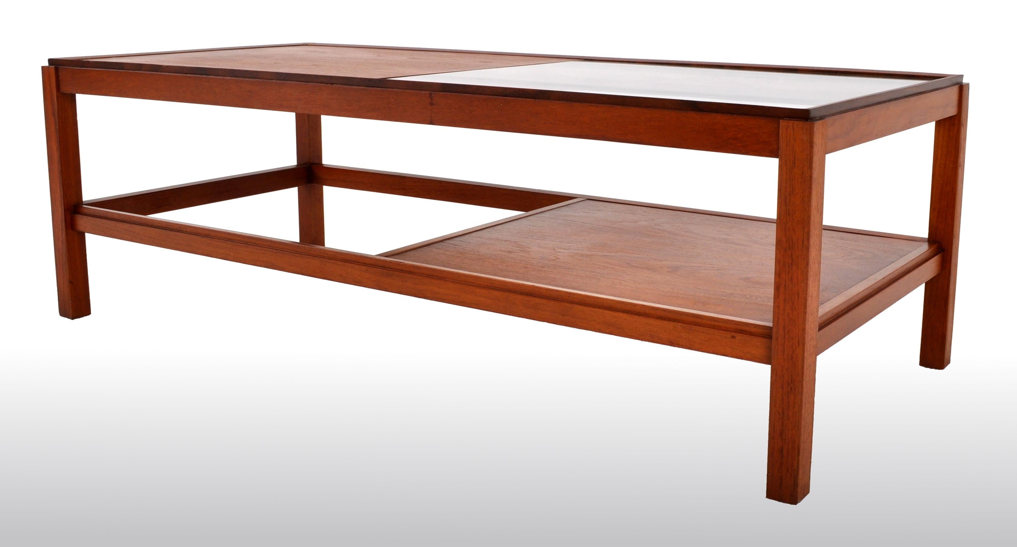 Mid-Century Modern Danish Teak Coffee Table, 1960s In Good Condition In Portland, OR