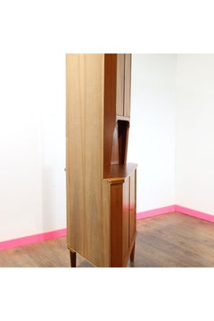 Mid Century Modern Vintage Danish Teak Corner Bar Cocktail Cabinet