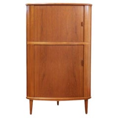 Mid Century Modern Danish Teak Corner Drinks Cabinet Bar by Skovmand & Anderson